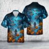 US Army Sikorsky UH-60 Blackhawk Medevac Halloween Hawaiian Shirt, Halloween Hawaiian Shirt, Horror Hawaiian Shirt