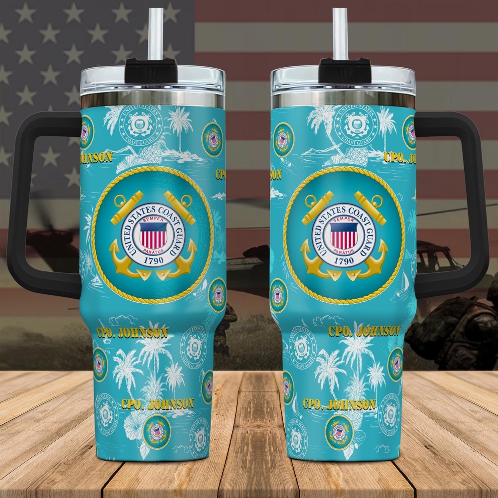 US Coast Guard Custom Name Stanley Tumbler 40Oz, Veteran Tumbler, Military Tumbler US Coast Guard Custom Name Stanley Tumbler 40Oz, Veteran Tumbler, Military Tumbler