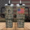 US National Guard Custom Name Rank Stanley Tumbler 40Oz, Camouflage Tumbler, Veteran Tumbler, Military Tumbler