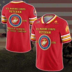 US Marine Corps Vneck Football Jersey Custom Your Name And Rank, Military Shirts , US Veteran Gifts, Military Jersey