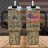 US Navy Custom Name Rank Stanley Tumbler 40Oz, Camouflage Tumbler, Veteran Tumbler, Military Tumbler