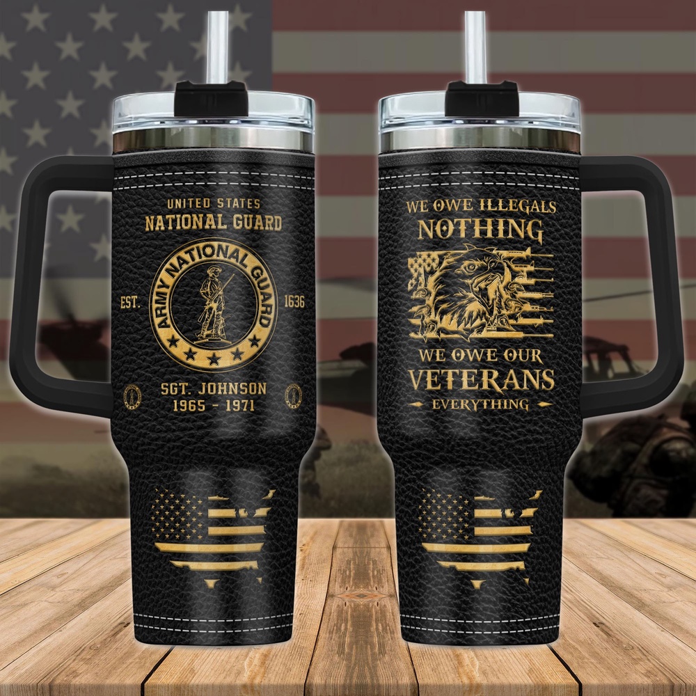 US National Guard Military Custom Name And Year Stanley Tumbler 40Oz, Veteran Tumbler, Military Tumbler