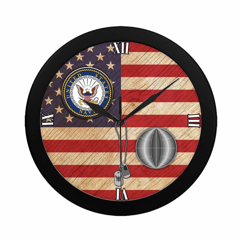 US Navy Electrician’s mate Navy EM Wall Clock, Military Clocks, 24 Hour Clocks
