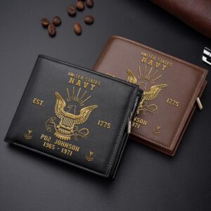 US Navy Men Wallet Custom Name Rank&hellip;