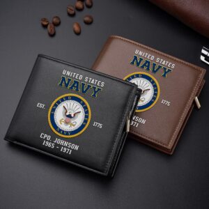 US Navy Military Men Wallet Custom Name&hellip;