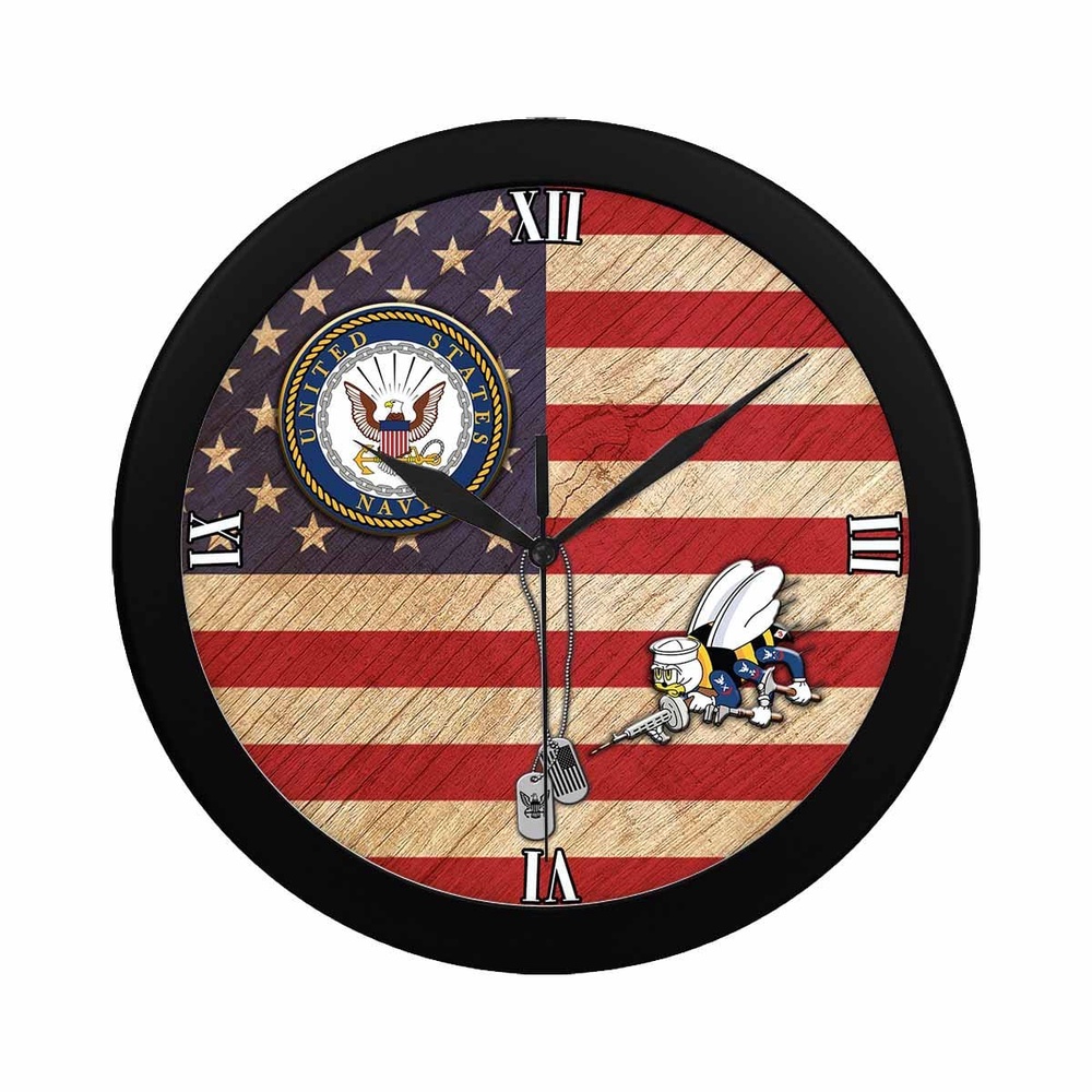 US Navy Seabees Wall Clock, Military Clocks, 24 Hour Clocks US Navy Seabees Wall Clock, Military Clocks, 24 Hour Clocks
