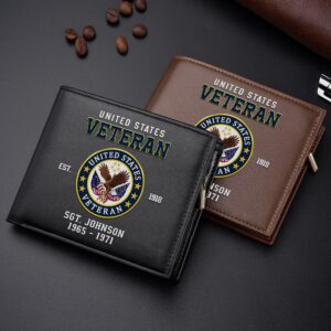 US Veteran Military Men Wallet Custom Name&hellip;