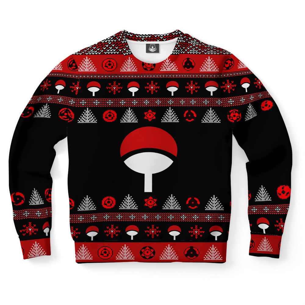 Uchiha Clan Ugly Christmas Sweater, Christmas Sweater, Ugly Sweater, Funny Xmas Sweaters