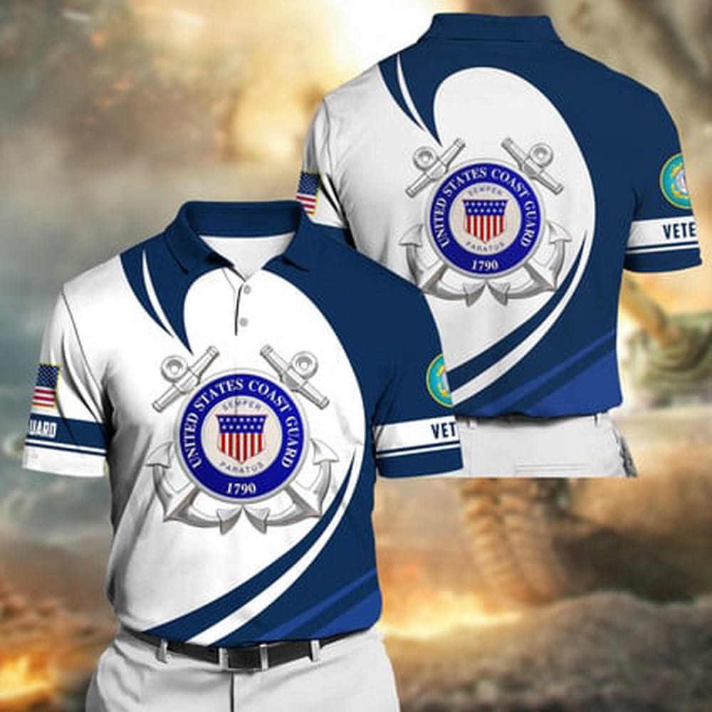 Veteran Polo Shirt, Premium Proudly Served US Coast Guard Veteran Polo Shirt Veteran Polo Shirt, Premium Proudly Served US Coast Guard Veteran Polo Shirt
