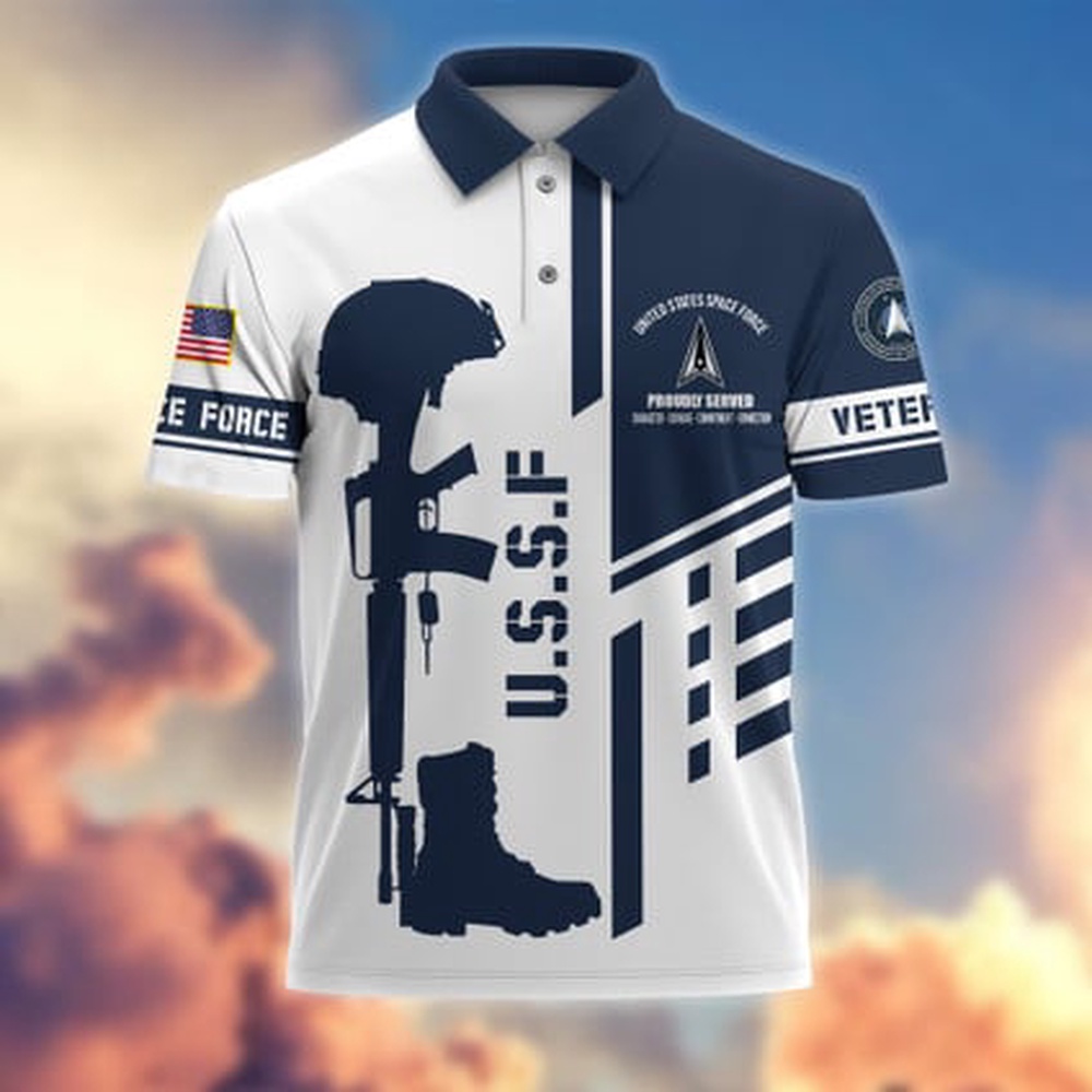 Veteran Polo Shirt, Proudly Served US Space Force Veterans Polo Shirt