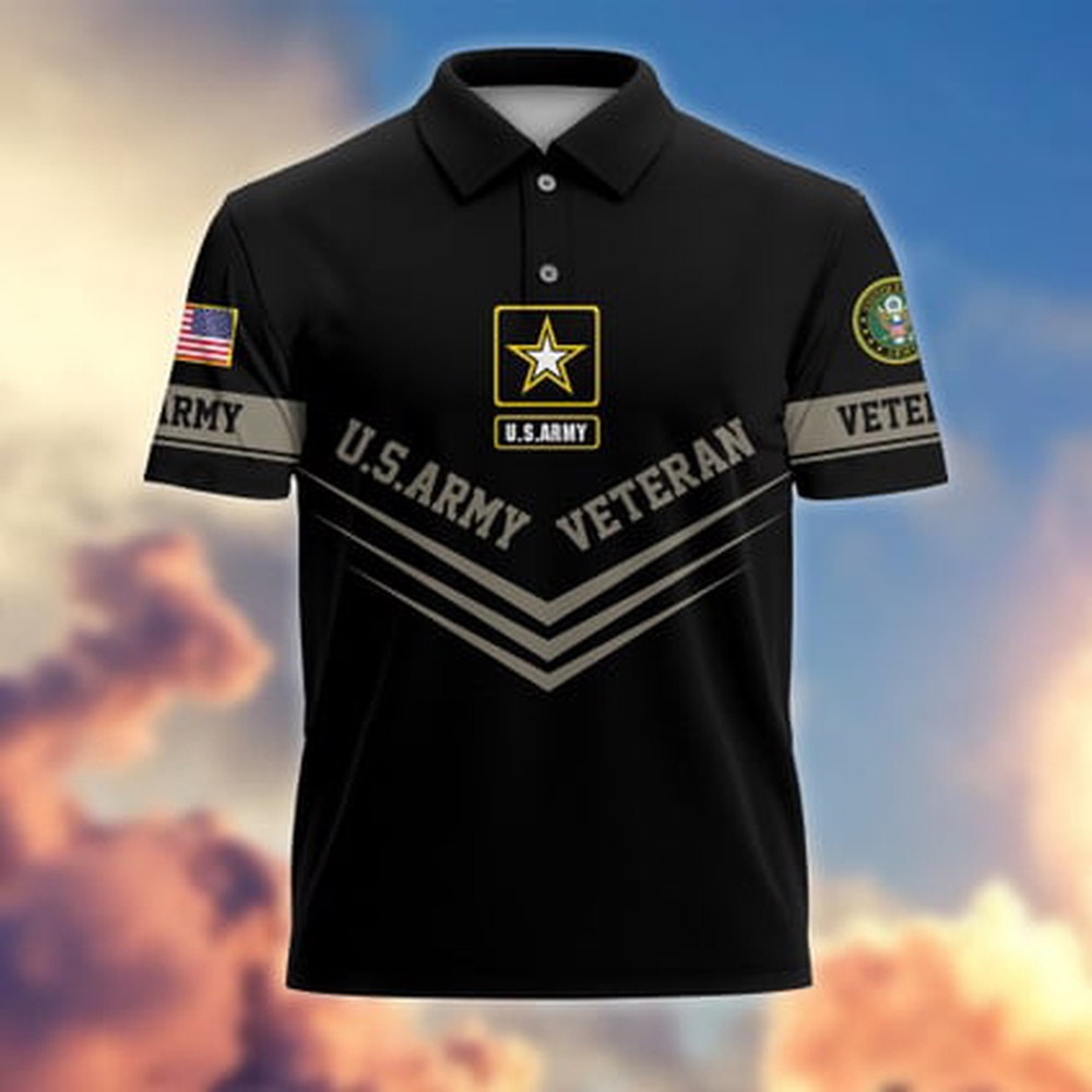 Veteran Polo Shirt, Us Army Veteran Polo Shirts, Multiservice US Army Veterans Polo Shirts
