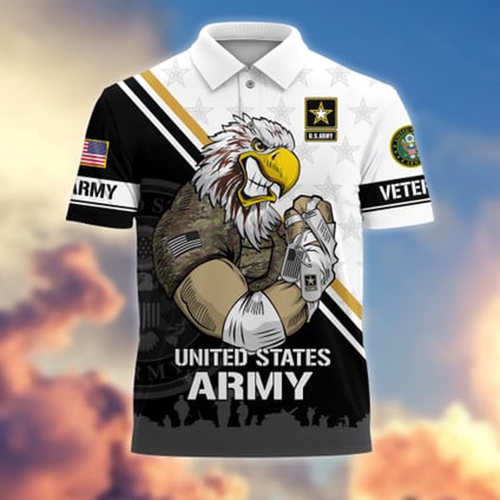 Veteran Polo Shirt, Us Army Veteran Polo Shirts, Premium Proudly Served US Army Veteran Polo Shirt