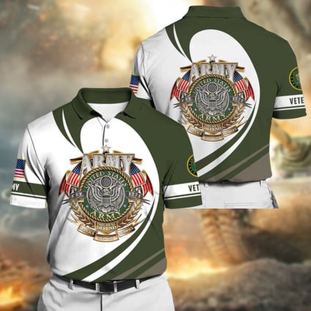 Veteran Polo Shirt, Us Army Veteran Polo Shirts, Premium Proudly Served US Army Veterans Polo Shirt