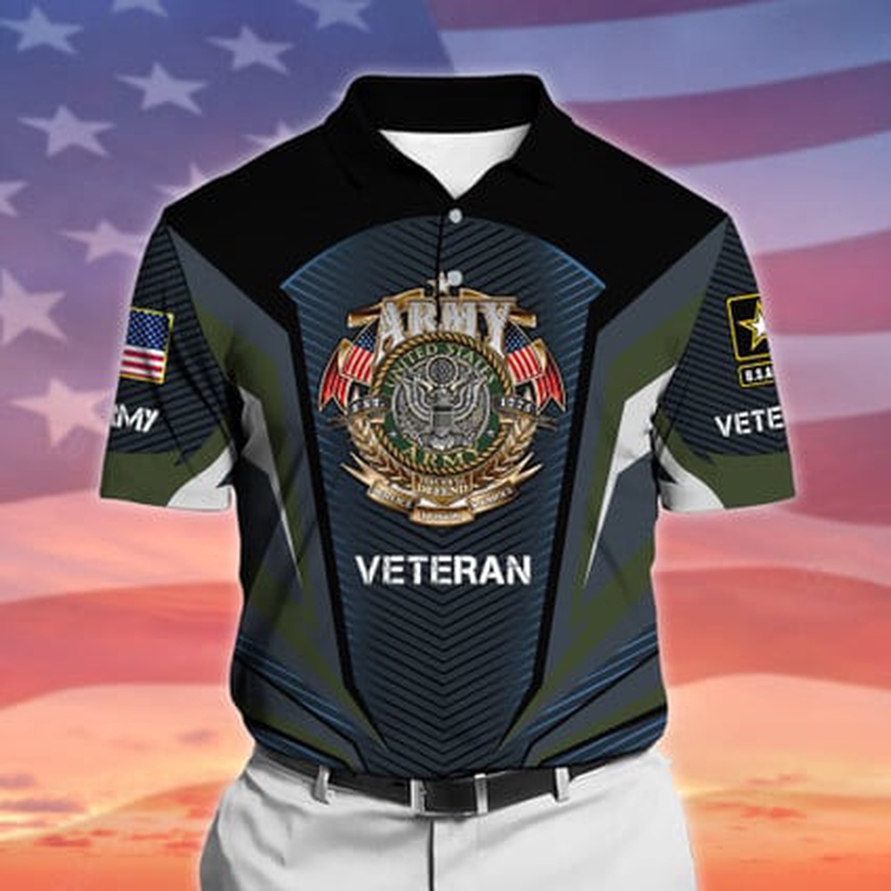 Veteran Polo Shirt, Us Army Veteran Polo Shirts, Proudly Served US Army Veterans Polo Shirts