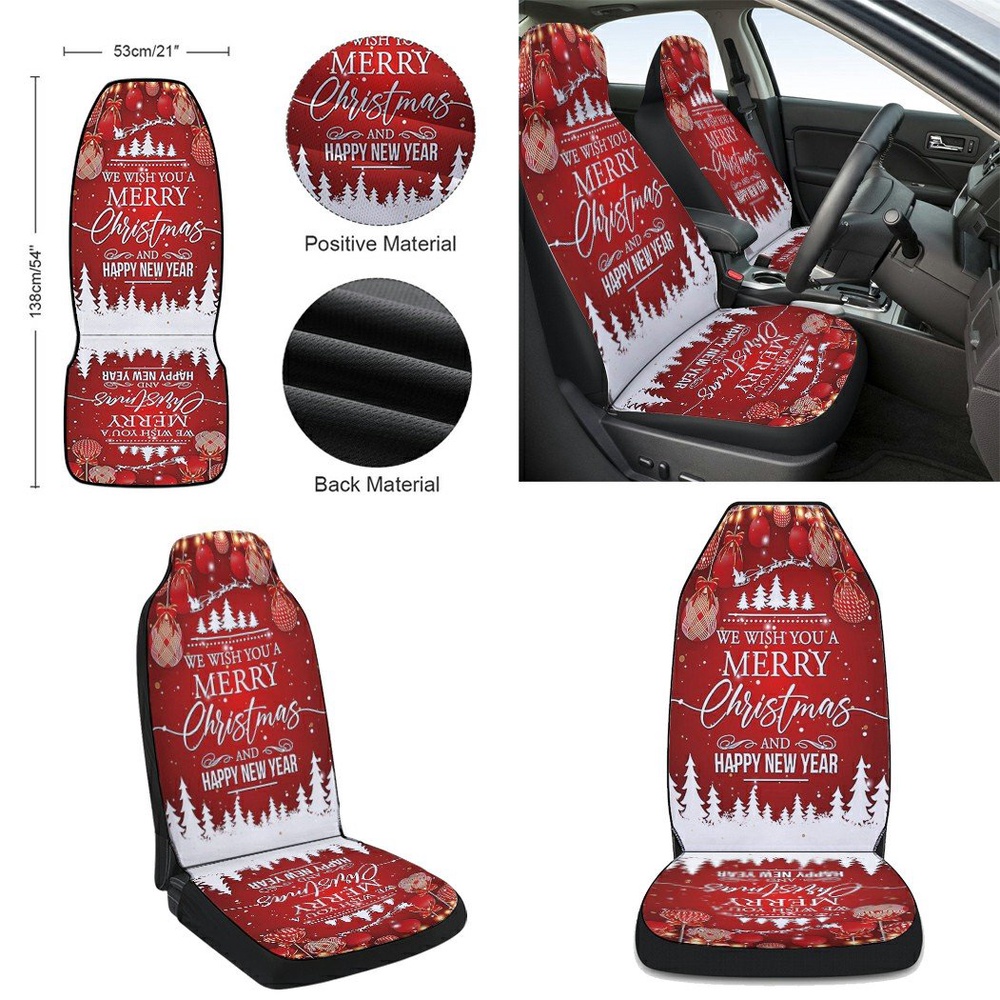 We Wish You A Merry Christmas and Happy New Year Seat Cover Cars, Christmas Car Seat Cover, Car Seat Cover