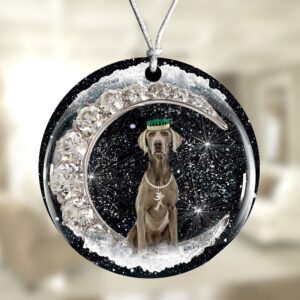Weimaraner With Crown Diamond Ornament, Christmas Ornament,&hellip;
