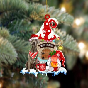 Weimaraner With Mushroom House Christmas Ornament, Christmas&hellip;