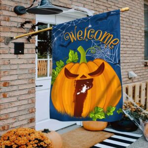 Welcome Vermont Pumpkins Halloween Fall Flag, Halloween&hellip;