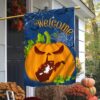 Welcome Vermont Pumpkins Halloween Fall Flag, Halloween Flag, Halloween Garden Flags, Halloween House Flags