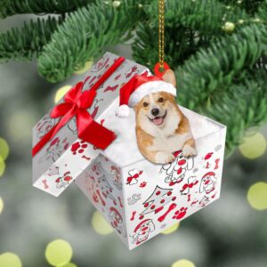 Welsh-Corgi In Gift Box Christmas Ornament, Christmas&hellip;