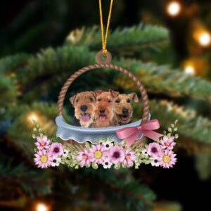 Welsh Terrier Dogs In The Basket Ornament,&hellip;
