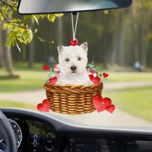 West-Highland-White-Terrier With Rose & Heart Ornament, Christmas&hellip;