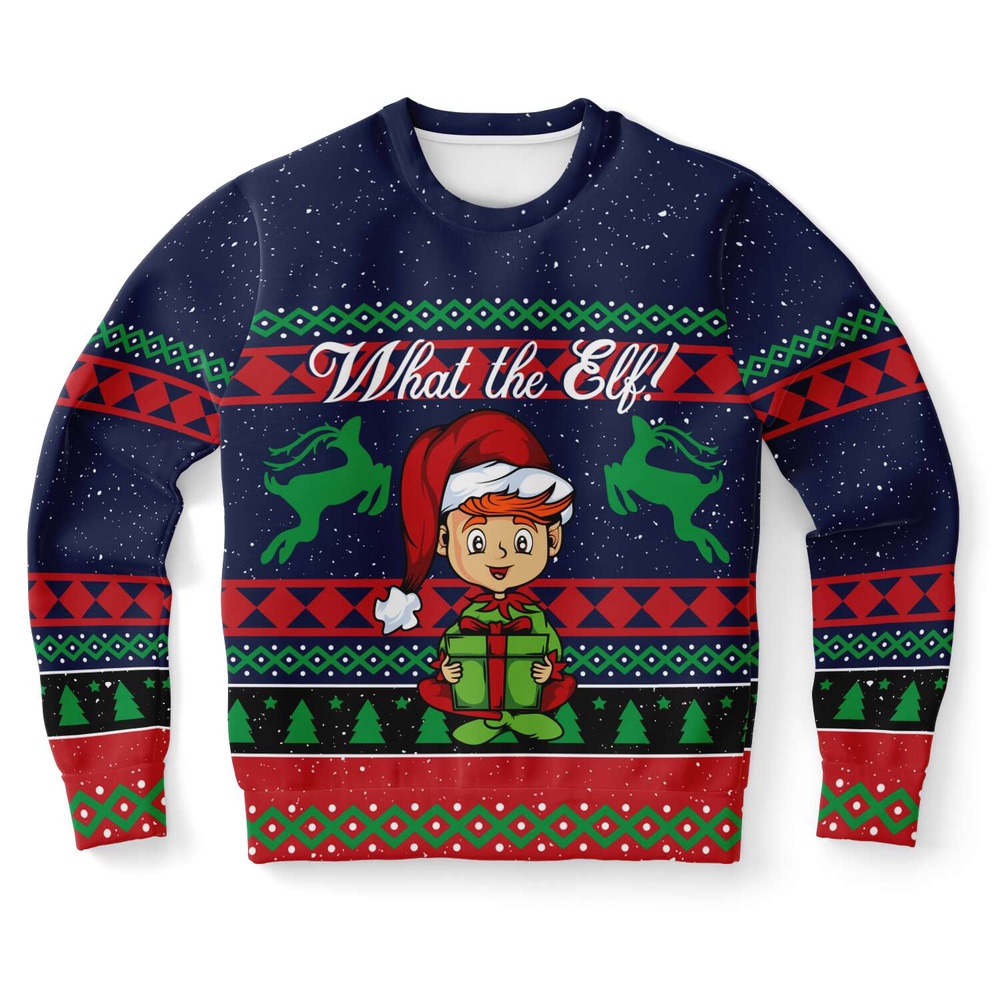 What The Elf Ugly Christmas Ugly Sweater, Christmas Sweater, Ugly Sweater, Funny Xmas Sweaters