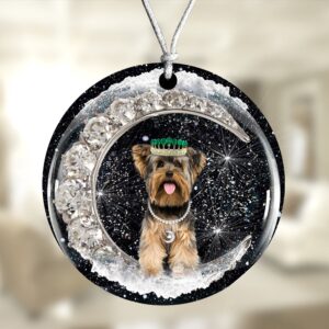 Yorkshire-Terrier With Crown Diamond Ornament, Christmas Ornament,&hellip;