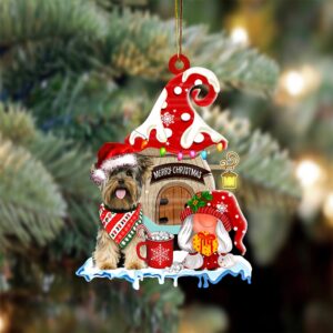 Yorkshire-Terrier With Mushroom House Christmas Ornament, Christmas&hellip;