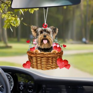 Yorkshire-Terrier With Rose & Heart Ornament, Christmas&hellip;