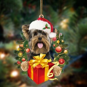 Yorkshire Terrier-Dogs give gifts Hanging Ornament, Christmas&hellip;