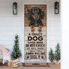 A Crazy Dog Lives Here Boxer Dog Door Cover, Xmas Outdoor Decoration, Gifts For Dog Lovers, Christmas Gift