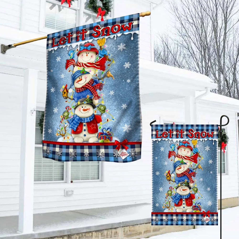 Banner Home Decor Let It Snowman Christmas Door Cover, Christmas Outdoor Decoration, Unique Gifts Doorcover, Christmas Gift