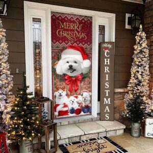 Bichon Frise With Christmas Begins Door Cover Front Door Christmas Cover Gift For Decor Christmas Gift 2 ifnuj1.jpg