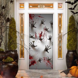 Blood Hands Halloween Door Cover Halloween Door&hellip;