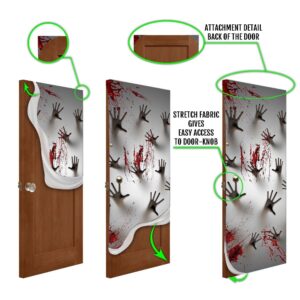 Blood Hands Halloween Door Cover Halloween Door&hellip;