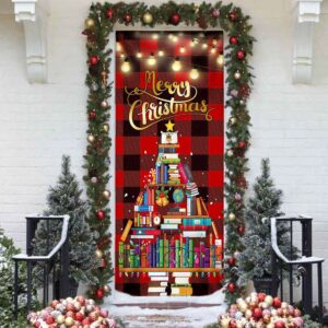Book Christmas Tree Door Cover, Merry Christmas,&hellip;