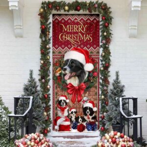 Border Collie with Christmas Begins Door Cover,&hellip;