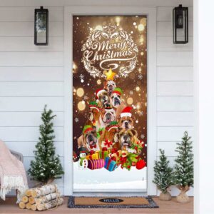 Boxer Dog Merry Christmas Door Cover Funny&hellip;