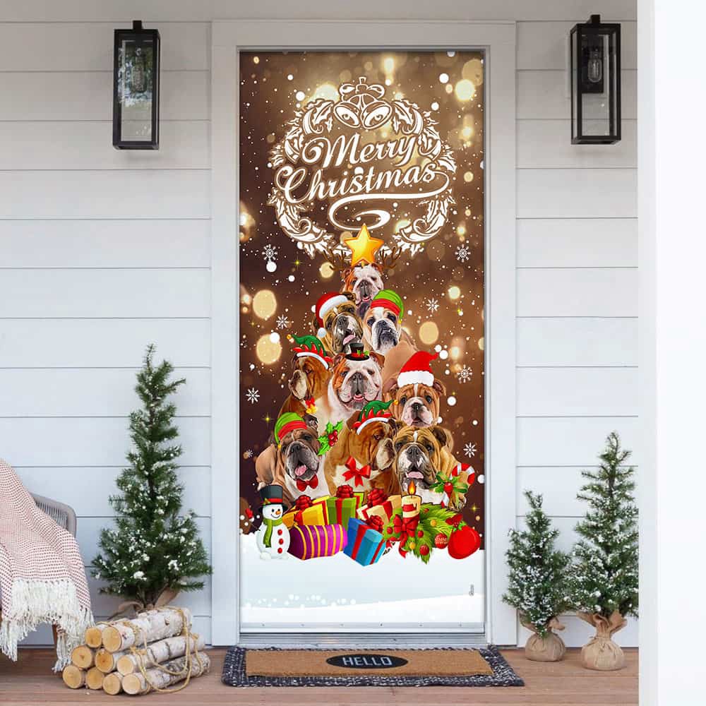 Boxer Dog Merry Christmas Door Cover Funny Dog Door Cover Christmas, Christmas Gift