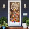 Bulldog Cat Christmas Gift Door Cover Festive Pet Décor for Holiday Celebrations, Christmas Gift