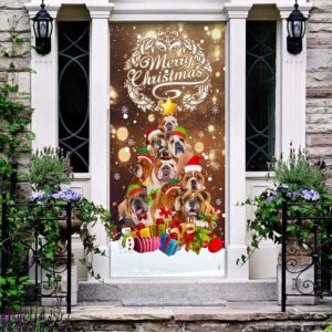 Bulldog Christmas Tree Door Cover Merry Christmas Front Door Christmas Cover Gift For Decor Christmas Gift 2 iasukt.jpg