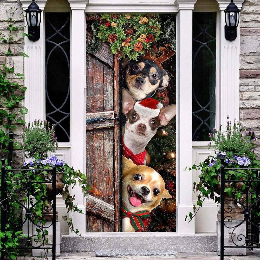 Chihuahua Door Cover, Xmas Outdoor Decoration, Gifts For Dog Lovers, Housewarming Gifts, Christmas Gift