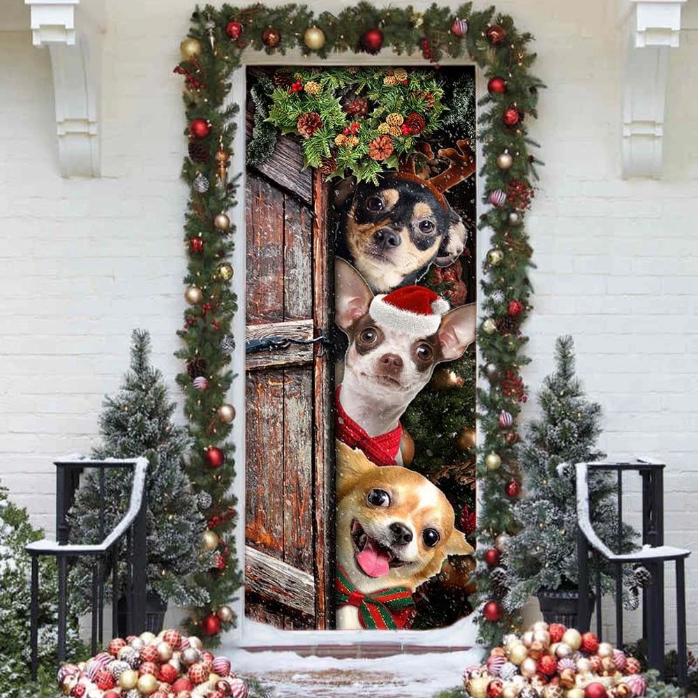Chihuahua Door Cover, Xmas Outdoor Decoration, Gifts For Dog Lovers, Housewarming Gifts, Christmas Gift