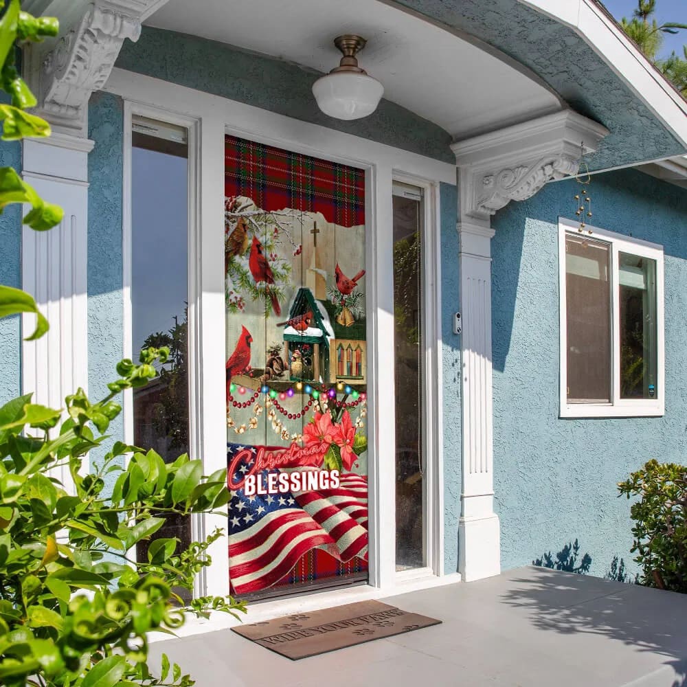 Christmas Blessings Home Door Cover -Front Door Christmas Cover, Christmas Outdoor Decoration, Christmas Gift