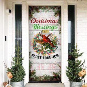Christmas Cardinal Door Cover Christmas Blessings Love,&hellip;
