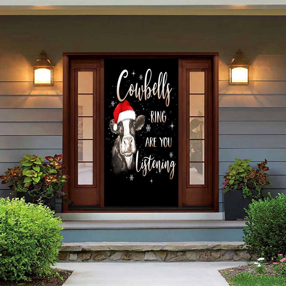 Christmas Cow Door Cover, Christmas Cow, Christmas Door Covers, Gift For Christmas, Christmas Gift