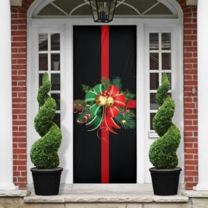 Christmas Decor Gift Background Black Door Cover,&hellip;
