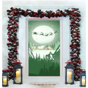 Christmas Deer and Santa Claus Door Cover,&hellip;