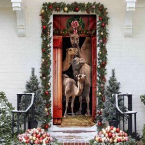 Christmas Door Cover Happy Family Camel, Christmas&hellip;